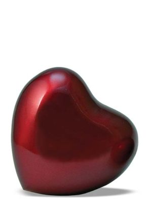 ariel heart animal urn ruby ​​red