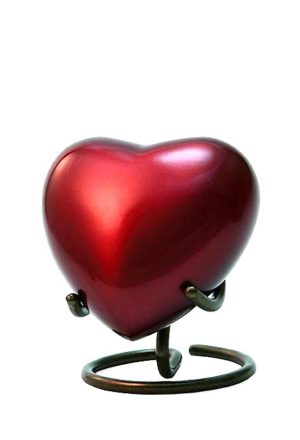 greek crimson shiny heart urn