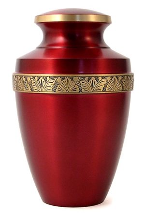 gran urna griega carmesí rojo brillante