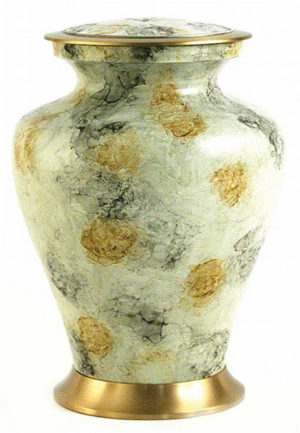 didelė žalvario glenwood balto marmuro urna