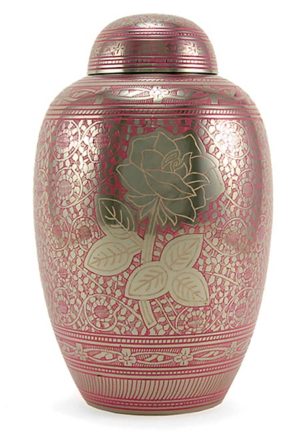 veľká mosadzná klasická ružová urna