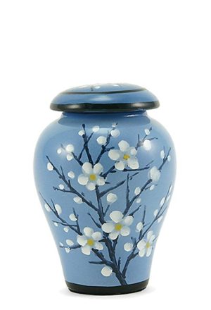 mini urna in ceramica con fiori di frutta