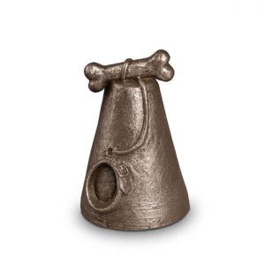 keramikas suņu urnas kaulu sudrabs