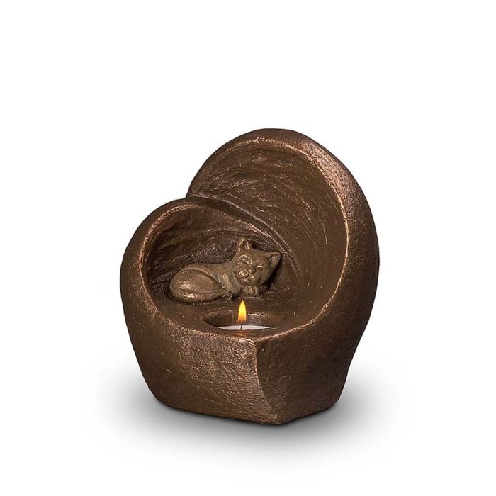 ceramic cat urn eternal sleep