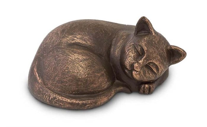urna de gato de cerâmica esquerda