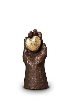 ceramic mini pet urn heart