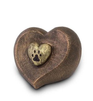urne animal en céramique coeurs avec patte litre ugk