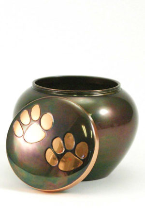 Classic copper raku animal urn