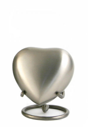 classic pewter heart urn