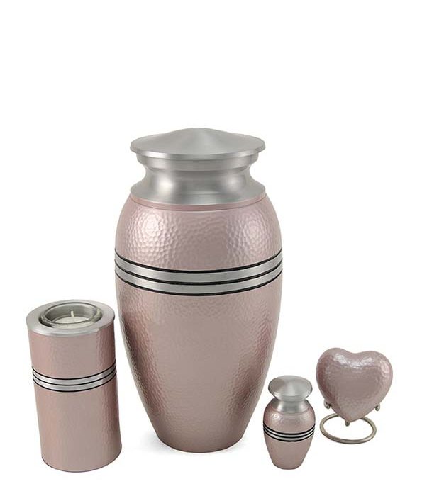 dedičná kovová ružová urna