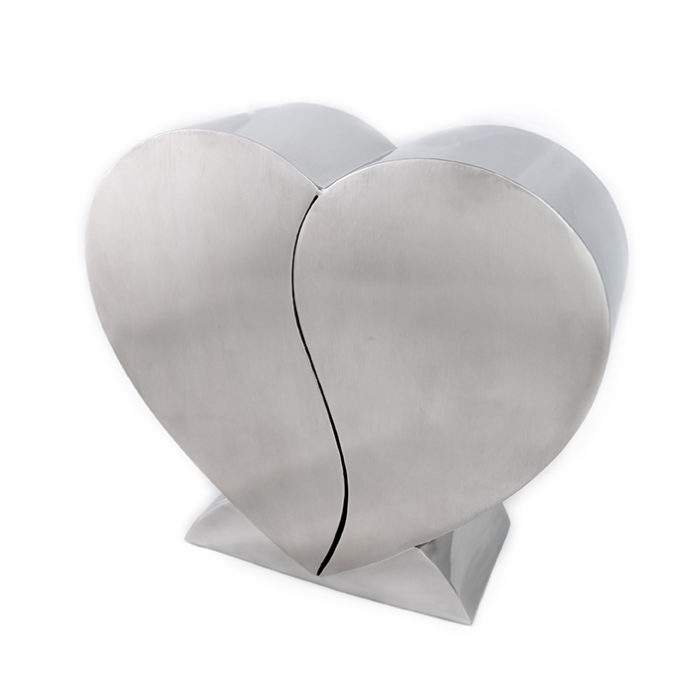 rvs two hearts together urn