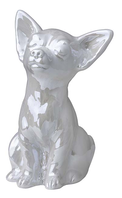 Petite urne pour chien en porcelaine blanche