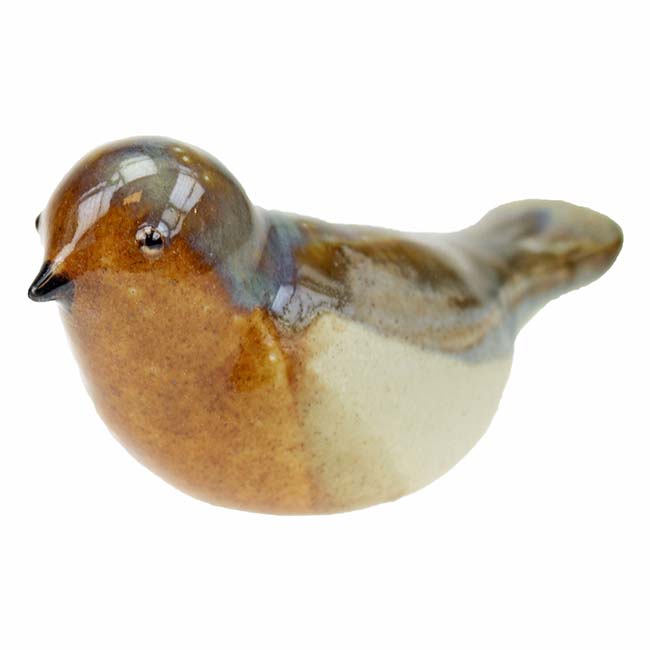 Bird Animal Urn Robin Rusty Brown-SilverWhite (0,06 Litre) —
